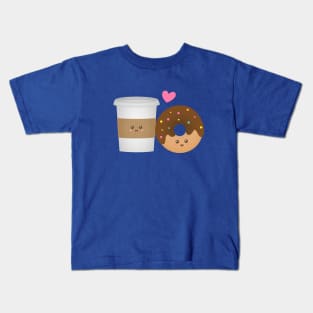 Cute Coffee And Donut, Perfect Together Kids T-Shirt